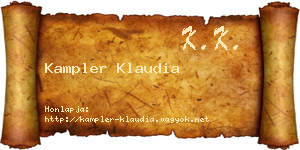 Kampler Klaudia névjegykártya